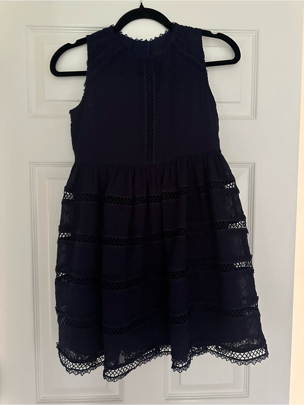 Bardot Junior Girls Blue Lace Tiered Dress